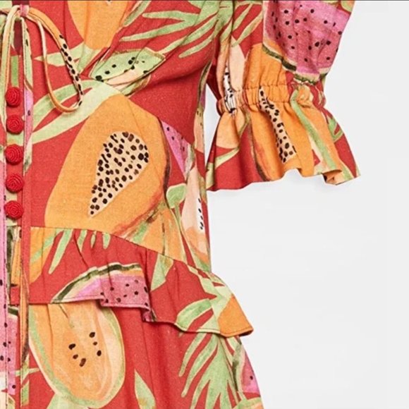 Farm Rio Papaya Romper women’s size small - Picture 5 of 10